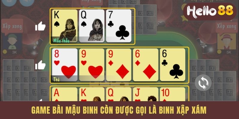 Game bài mậu binh còn được gọi là binh xập xám